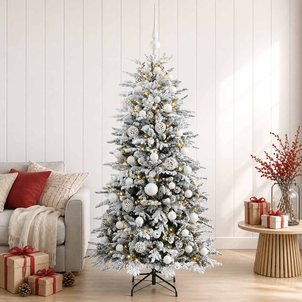 vidaXL Artificial Christmas Tree with Bauble 150 cm 150 LEDs