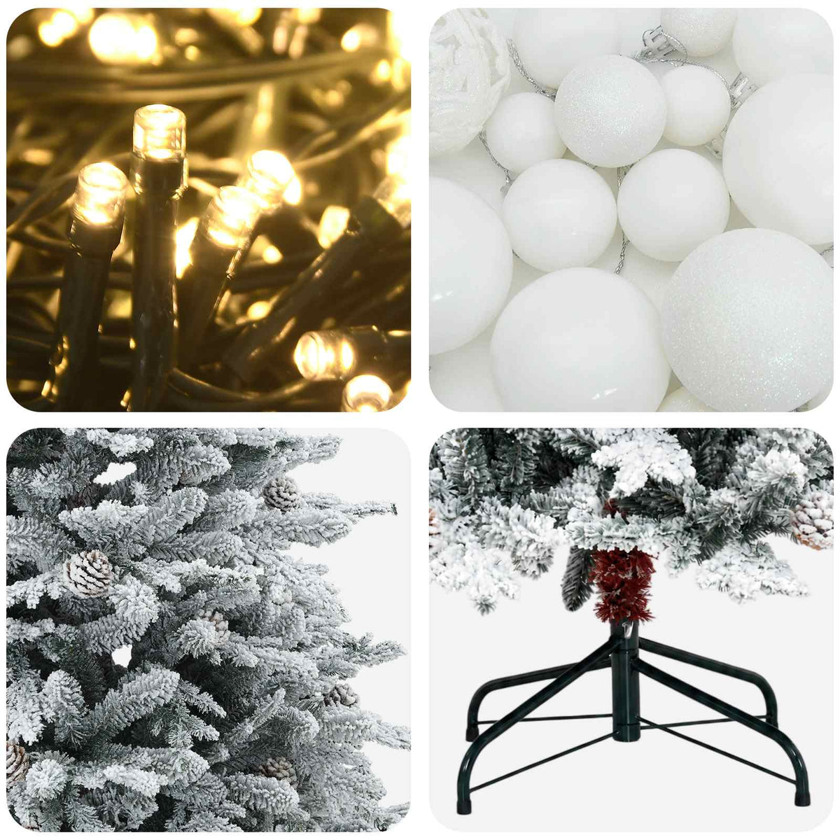 vidaXL Artificial Christmas Tree with Bauble 150 cm 150 LEDs