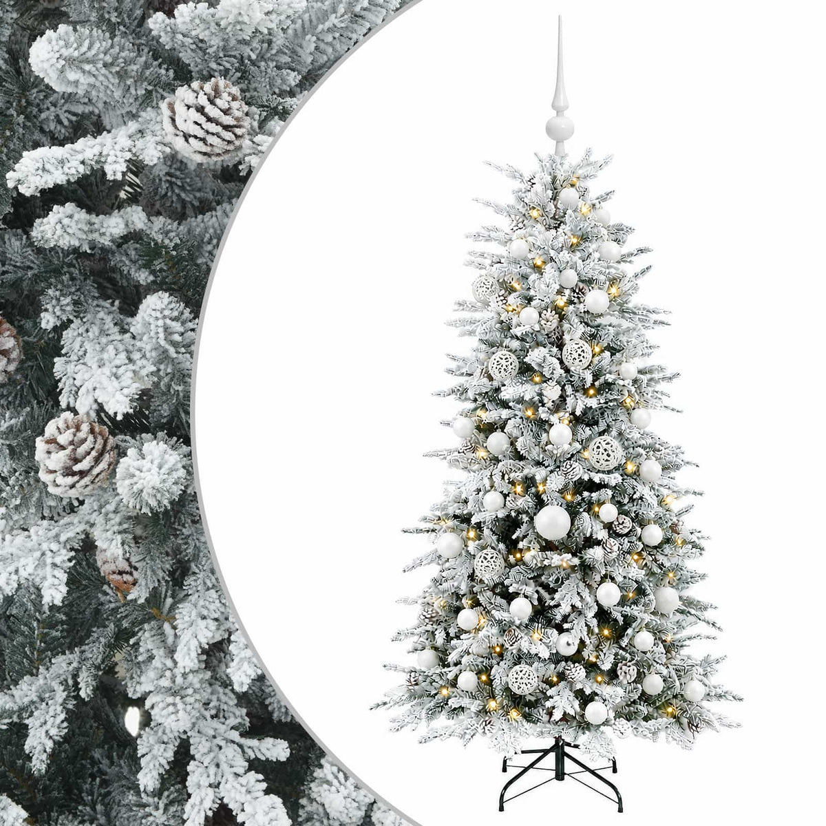 vidaXL Artificial Christmas Tree with Bauble 150 cm 150 LEDs