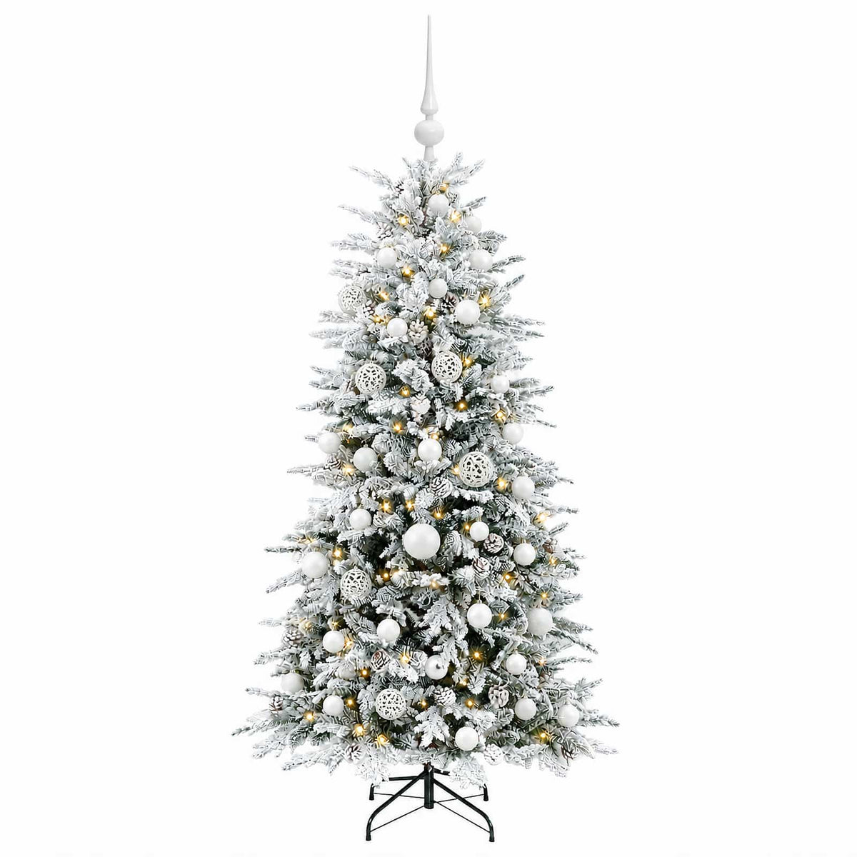 vidaXL Artificial Christmas Tree with Bauble 150 cm 150 LEDs