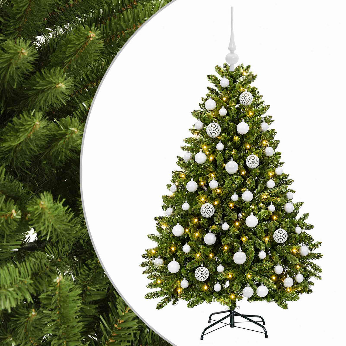 vidaXL Artificial Christmas Tree Light Green with Bauble 120 cm