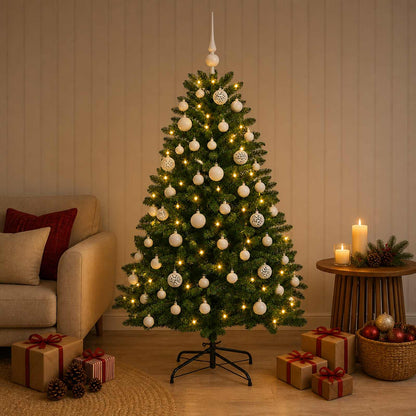 vidaXL Artificial Christmas Tree Mid-green with Ornament 150 cm