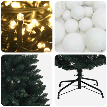vidaXL Artificial Christmas Tree Dark Green with Baubles 120 cm