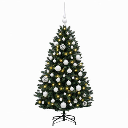 vidaXL Artificial Christmas Tree Dark Green with Baubles 120 cm