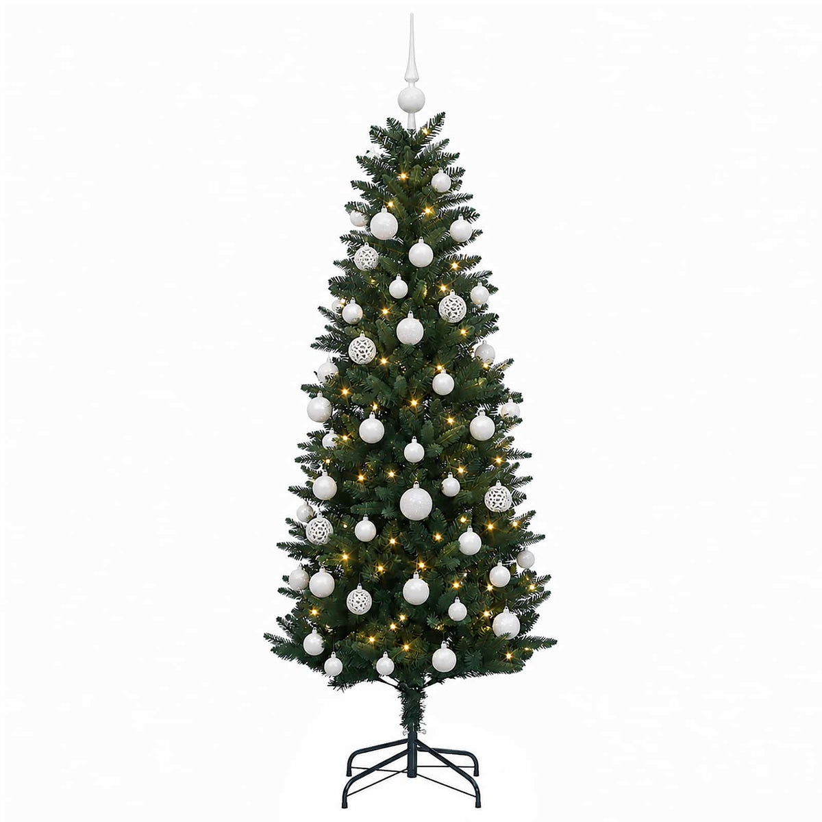 vidaXL Artificial Christmas Tree with Bauble 120 cm 150 LEDs