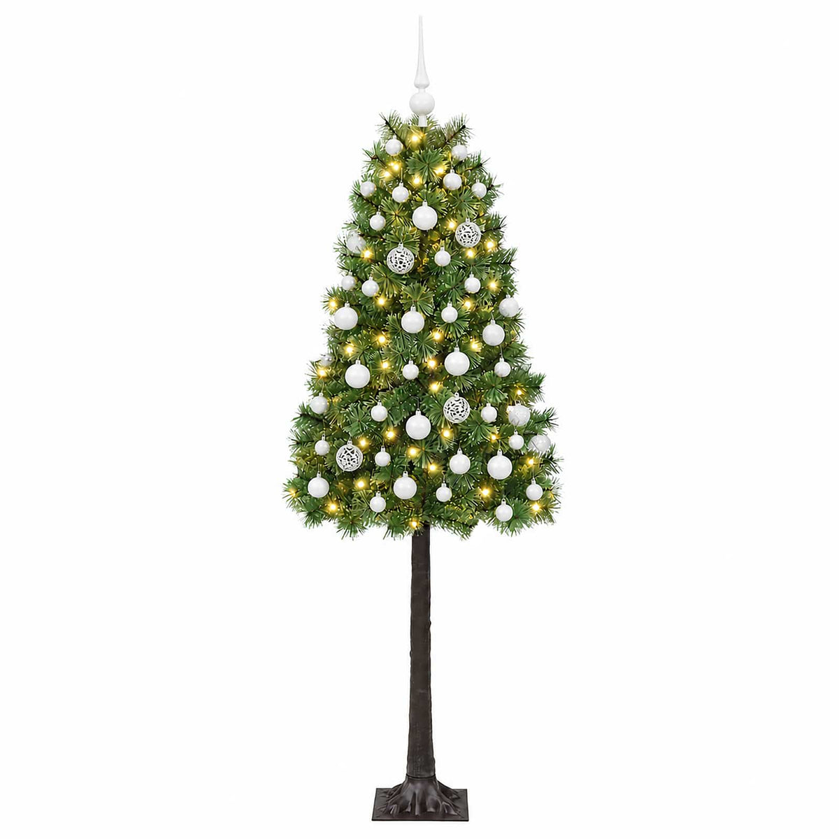 vidaXL Artificial Hinged Christmas Tree with Baubles 150 cm 150 LEDs