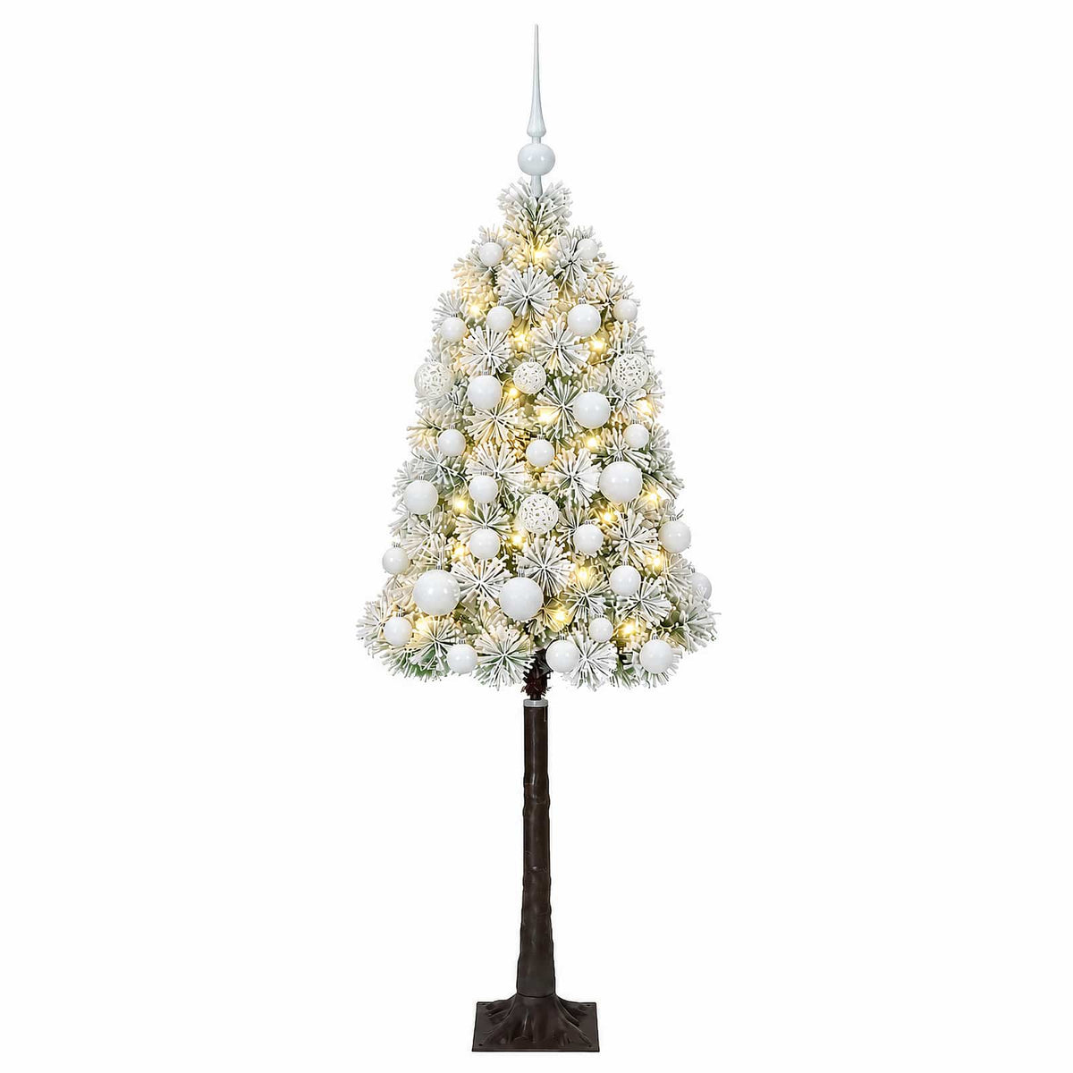 vidaXL Artificial Hinged Christmas Tree with Baubles 150 cm 150 LEDs