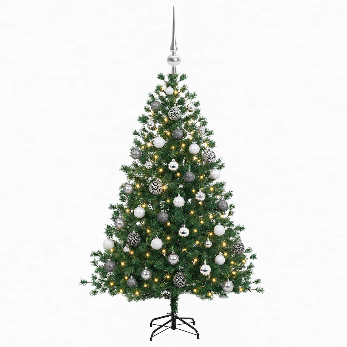 vidaXL Artificial Christmas Tree with Bauble 150 cm 150 LEDs