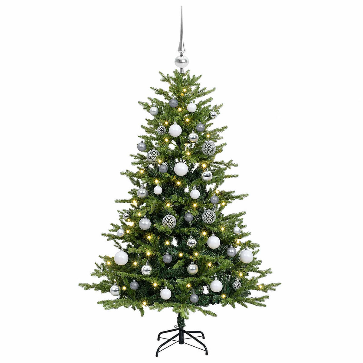 vidaXL Artificial Christmas Tree with Bauble 120 cm 150 LEDs