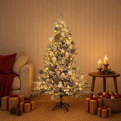 vidaXL Artificial Christmas Tree with Bauble 120 cm 150 LEDs