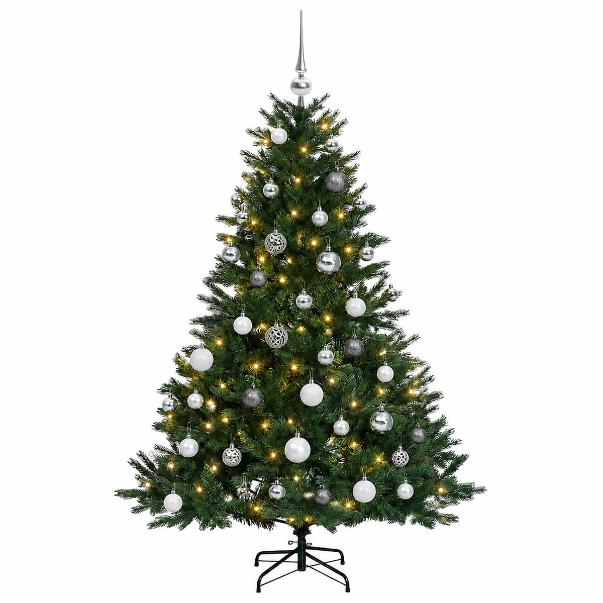 vidaXL Artificial Christmas Tree with Bauble 120 cm 150 LEDs