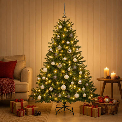 vidaXL Artificial Christmas Tree with Bauble 120 cm 150 LEDs