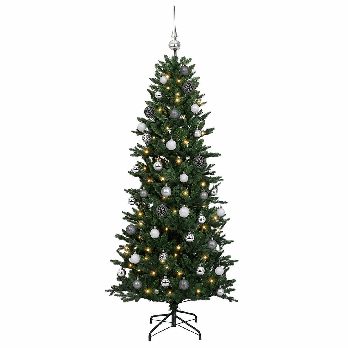 vidaXL Artificial Christmas Tree with Bauble 120 cm 150 LEDs