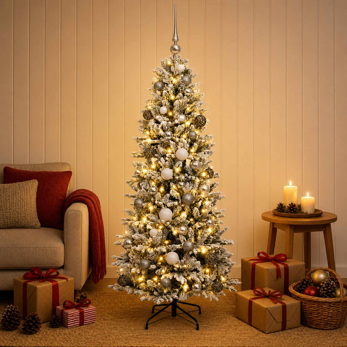 vidaXL Artificial Christmas Tree with Bauble 150 cm 150 LEDs