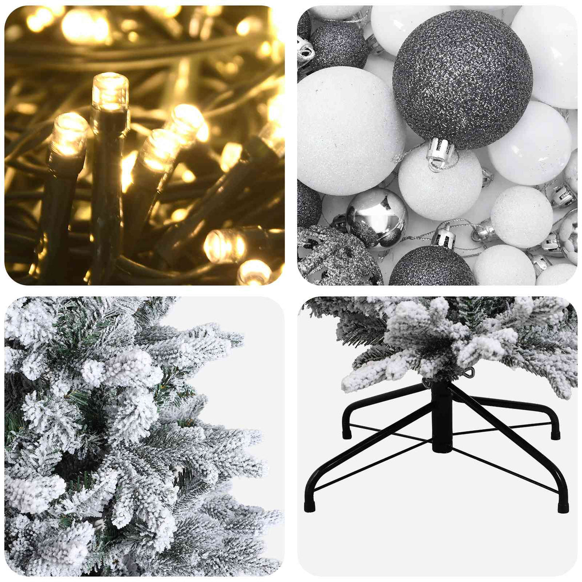 vidaXL Artificial Christmas Tree with Bauble 150 cm 150 LEDs