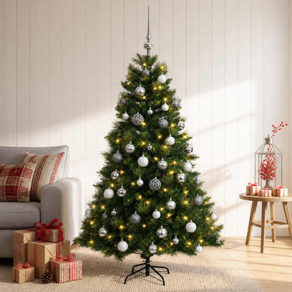 vidaXL Artificial Christmas Tree with Bauble 150 cm 150 LEDs