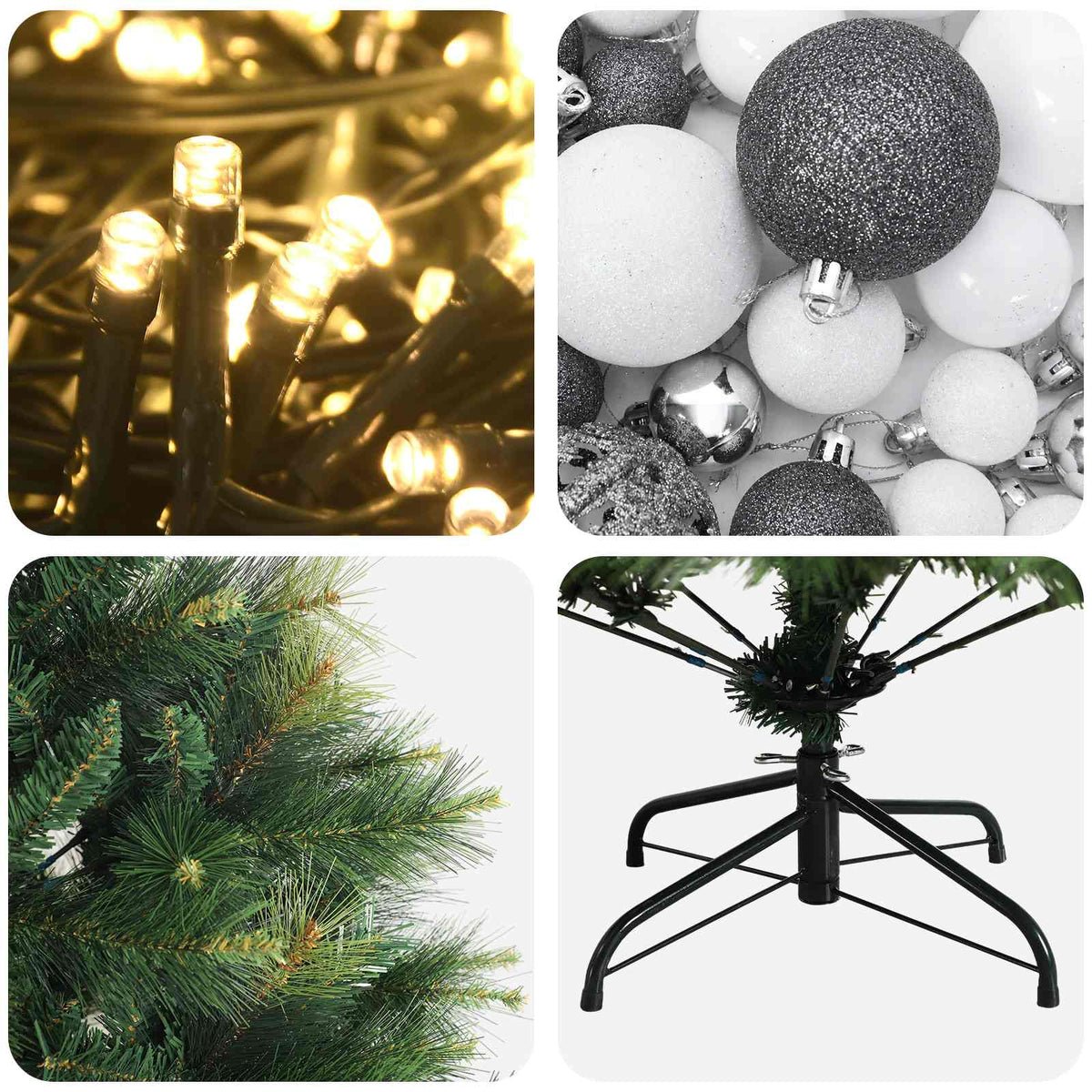 vidaXL Artificial Christmas Tree with Bauble 150 cm 150 LEDs