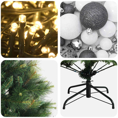 vidaXL Artificial Christmas Tree with Bauble 150 cm 150 LEDs