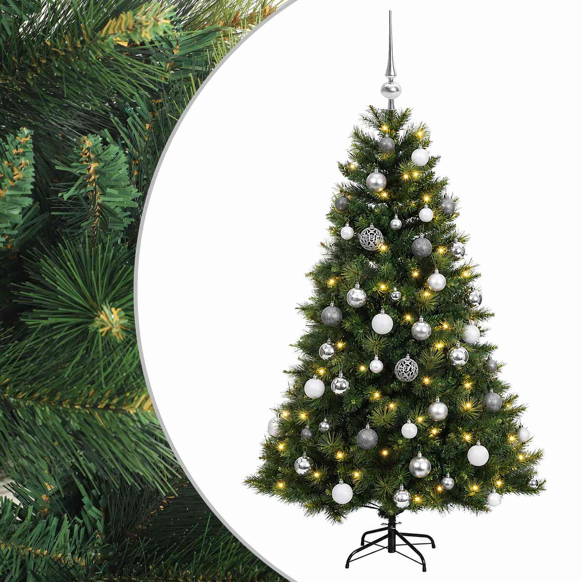 vidaXL Artificial Christmas Tree with Bauble 150 cm 150 LEDs