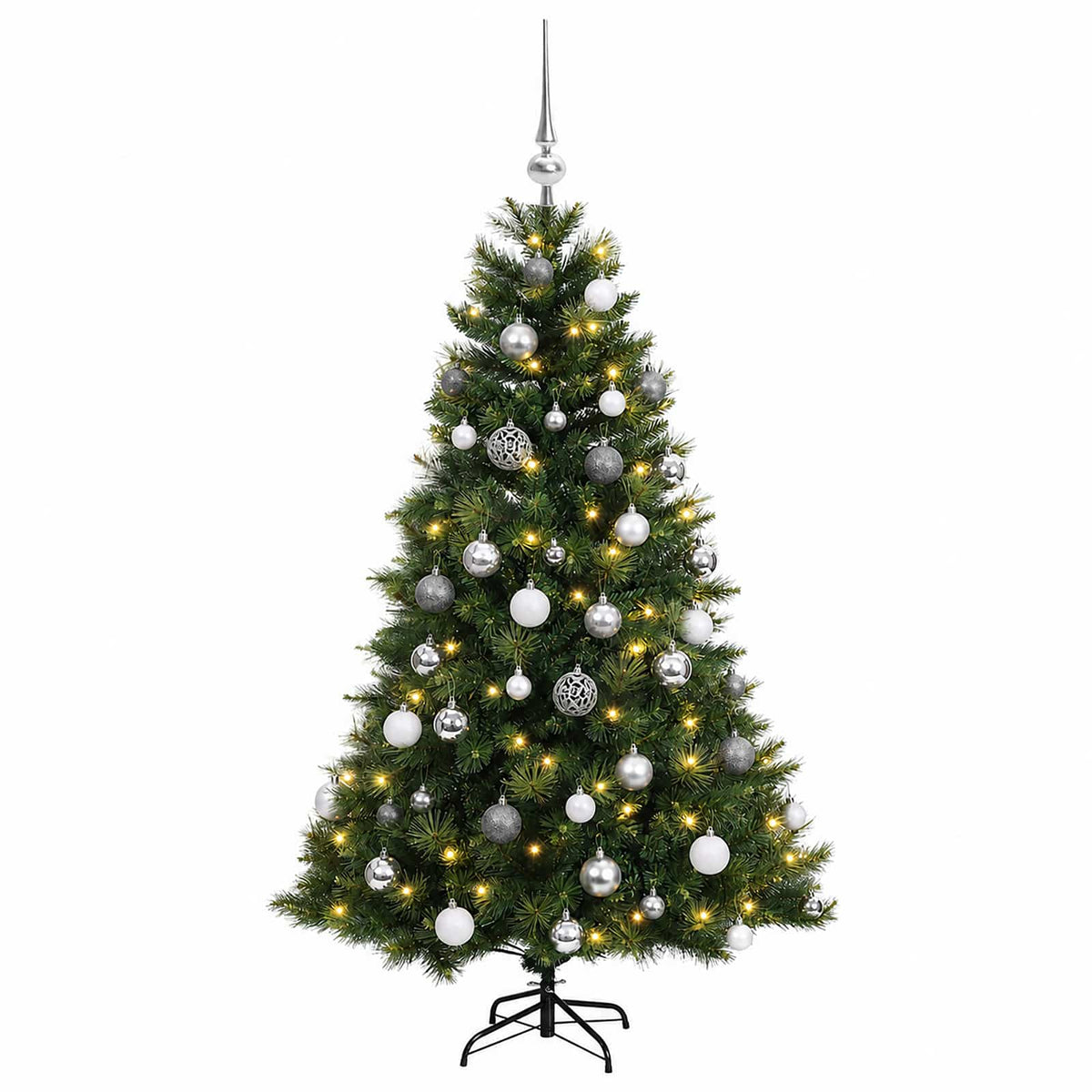 vidaXL Artificial Christmas Tree with Bauble 150 cm 150 LEDs