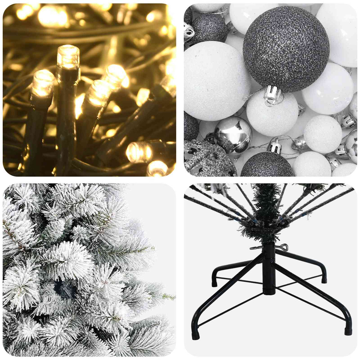vidaXL Artificial Christmas Tree with Bauble 120 cm 150 LEDs