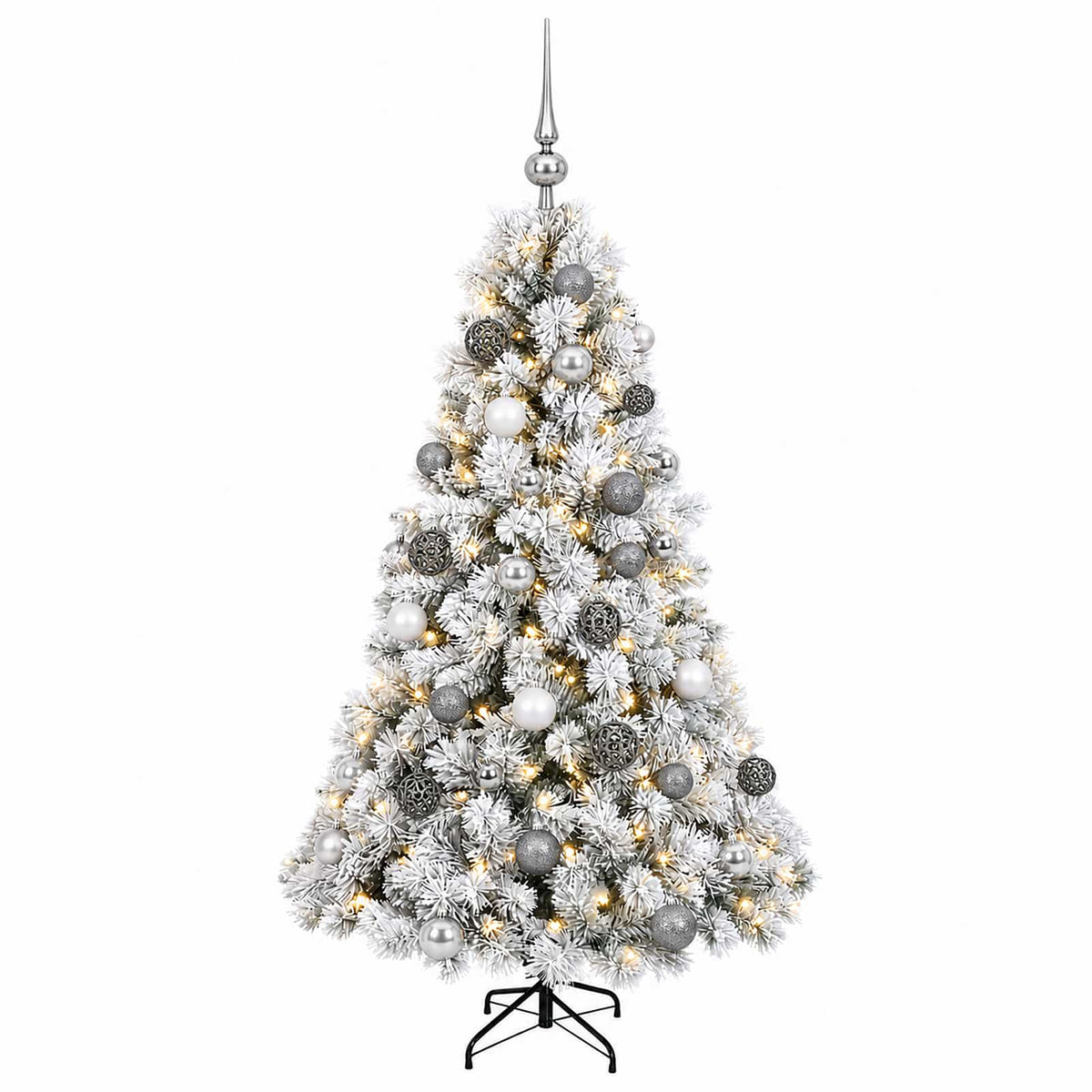 vidaXL Artificial Christmas Tree with Bauble 120 cm 150 LEDs