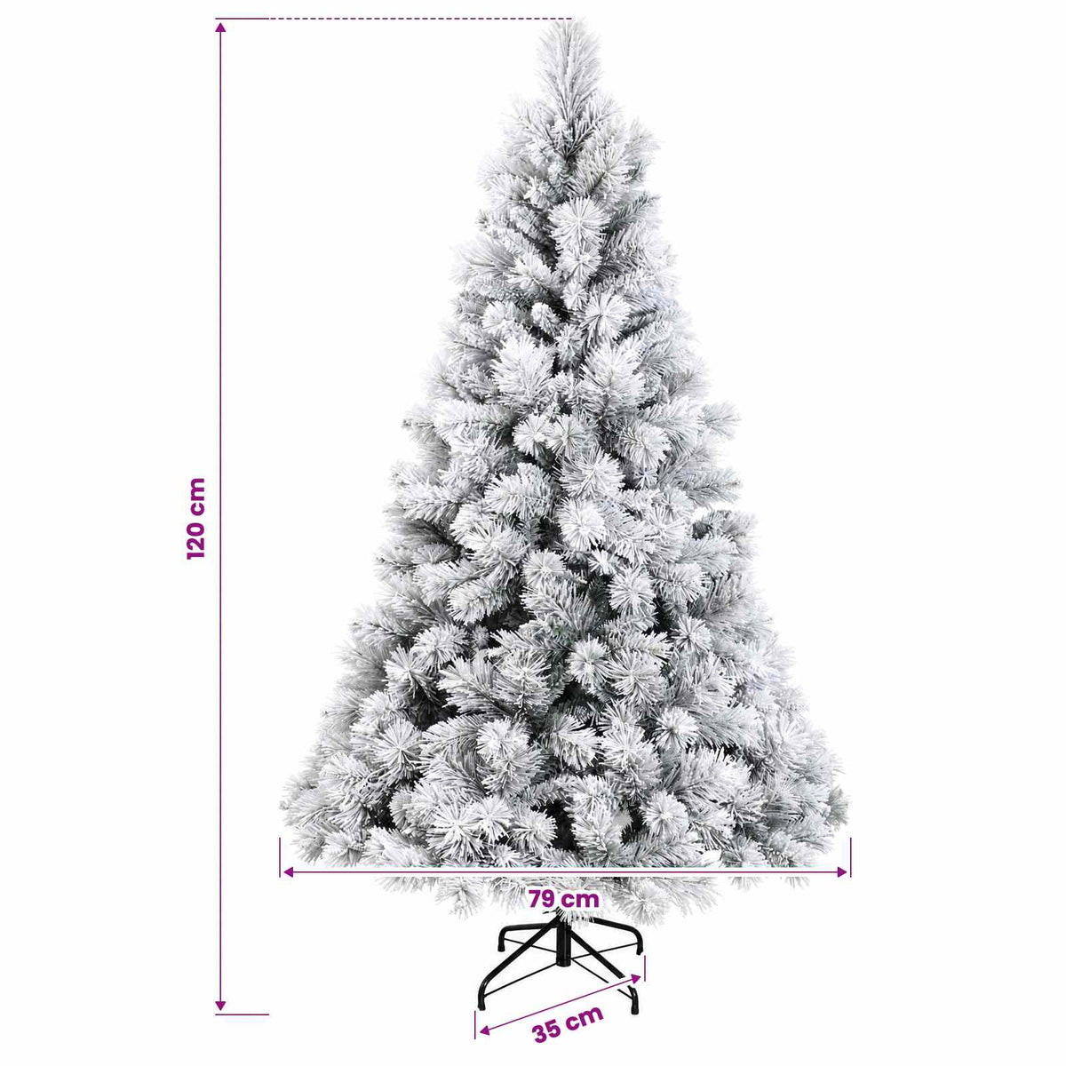 vidaXL Artificial Christmas Tree with Bauble 120 cm 150 LEDs