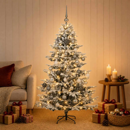 vidaXL Artificial Christmas Tree with Bauble 150 cm 150 LEDs