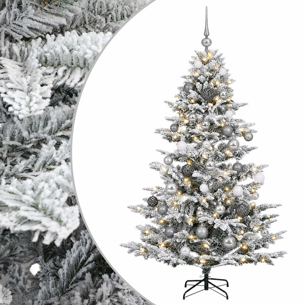 vidaXL Artificial Christmas Tree with Bauble 150 cm 150 LEDs