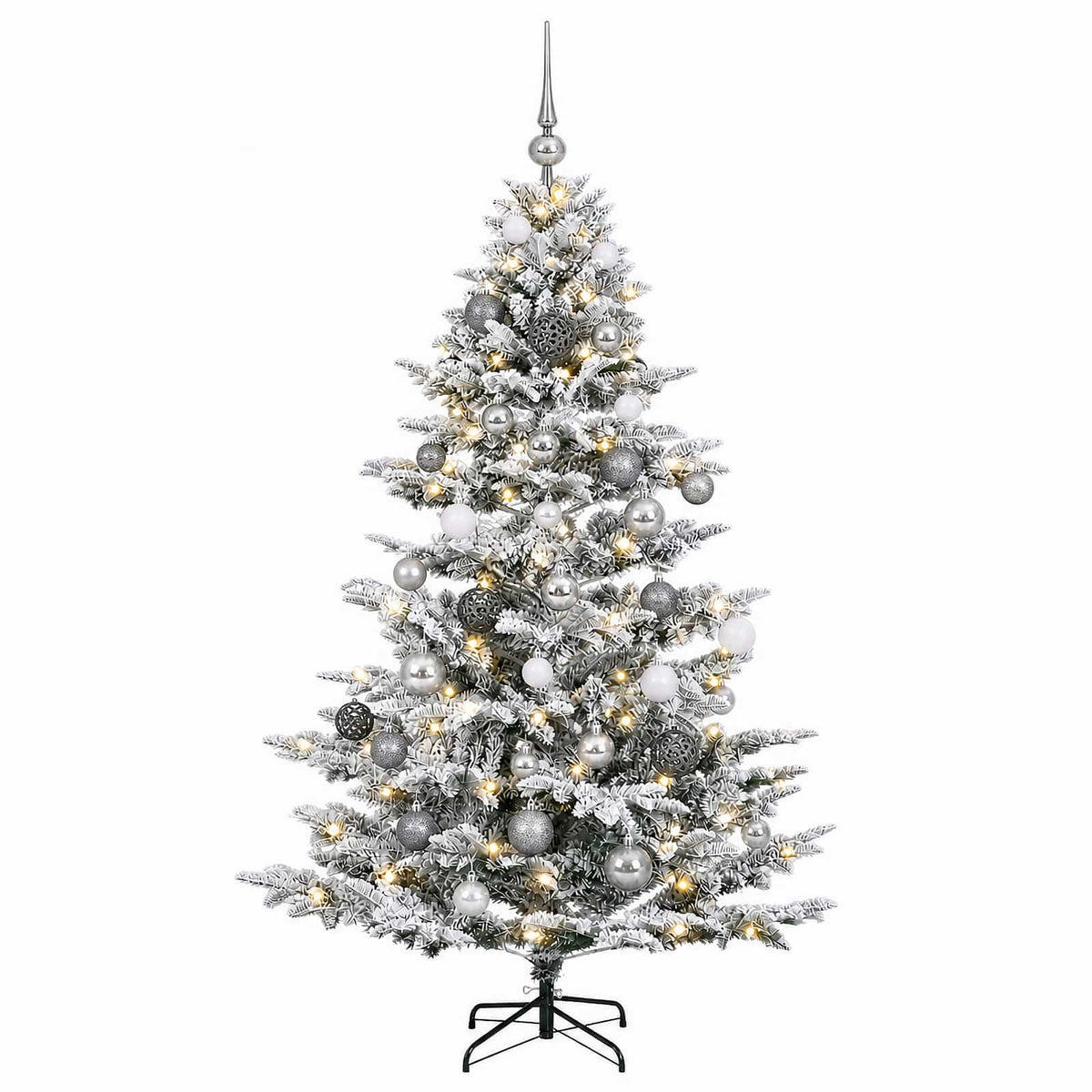 vidaXL Artificial Christmas Tree with Bauble 150 cm 150 LEDs