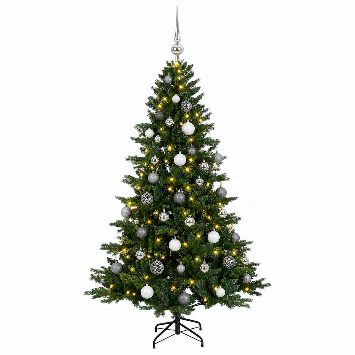 vidaXL Artificial Christmas Tree with Bauble 120 cm 150 LEDs