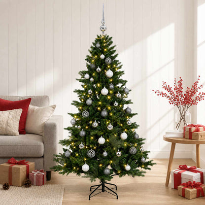 vidaXL Artificial Christmas Tree with Bauble 120 cm 150 LEDs