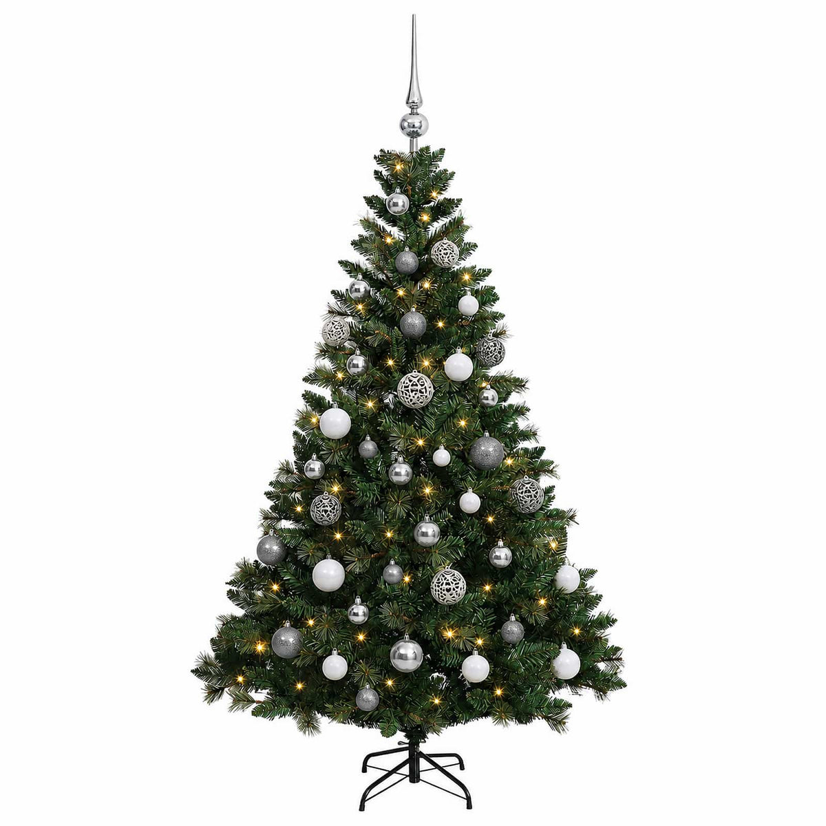 vidaXL Artificial Christmas Tree with Bauble 120 cm 150 LEDs