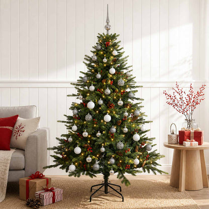 vidaXL Artificial Christmas Tree with Bauble 120 cm 150 LEDs