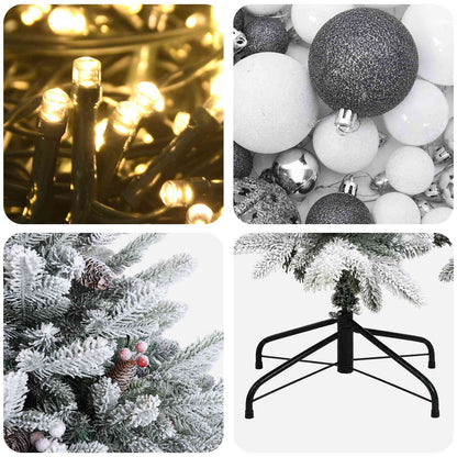 vidaXL Artificial Christmas Tree with Bauble 120 cm 150 LEDs
