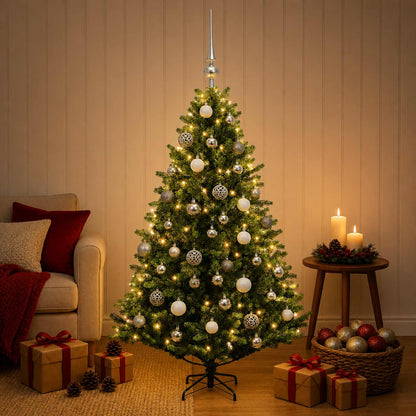 vidaXL Artificial Christmas Tree with Bauble 150 cm 150 LEDs