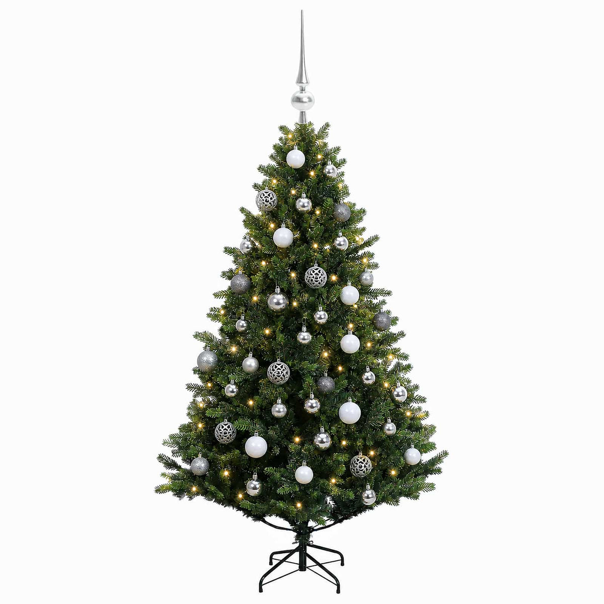vidaXL Artificial Christmas Tree with Bauble 150 cm 150 LEDs