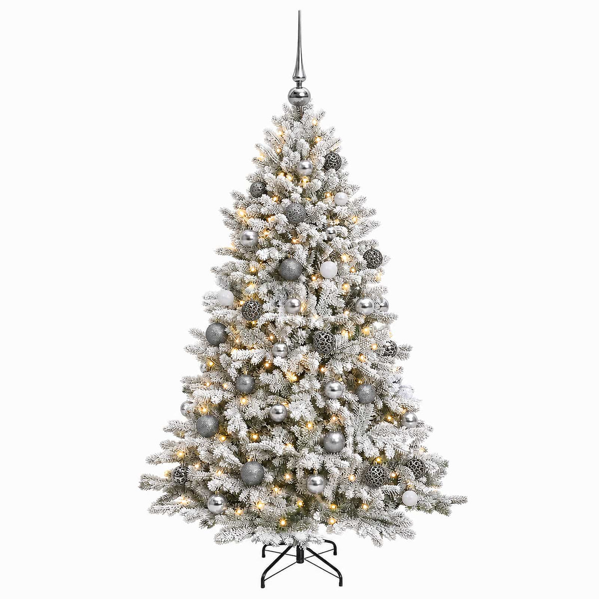 vidaXL Artificial Christmas Tree with Bauble 120 cm 150 LEDs