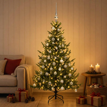vidaXL Artificial Christmas Tree with Bauble 150 cm 150 LEDs