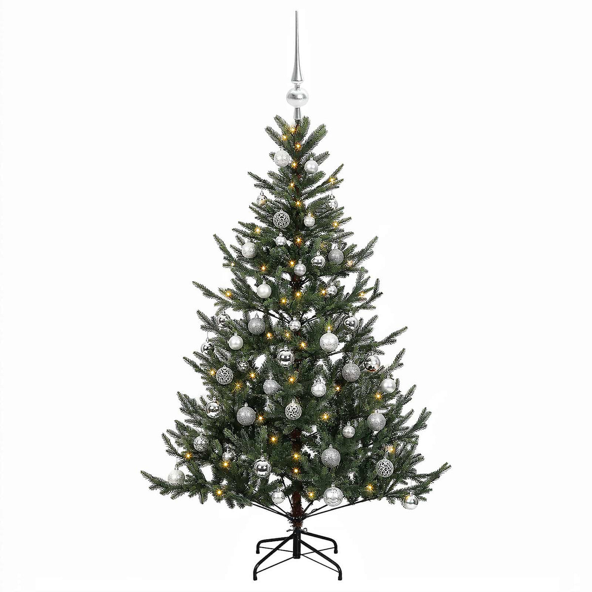 vidaXL Artificial Christmas Tree with Bauble 150 cm 150 LEDs