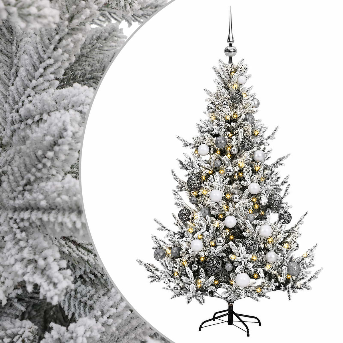 vidaXL Artificial Christmas Tree with Bauble 150 cm 150 LEDs