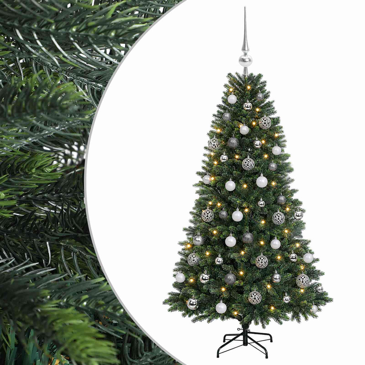 vidaXL Artificial Christmas Tree with Bauble 120 cm 150 LEDs