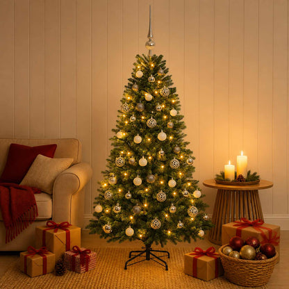 vidaXL Artificial Christmas Tree with Bauble 150 cm 150 LEDs