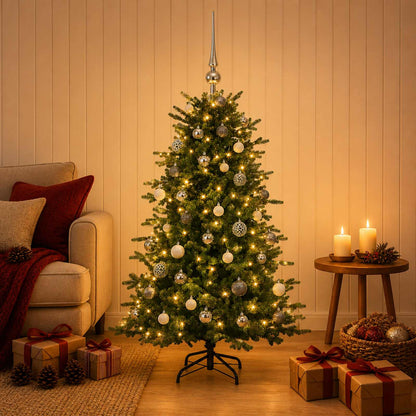 vidaXL Artificial Christmas Tree with Bauble 150 cm 150 LEDs