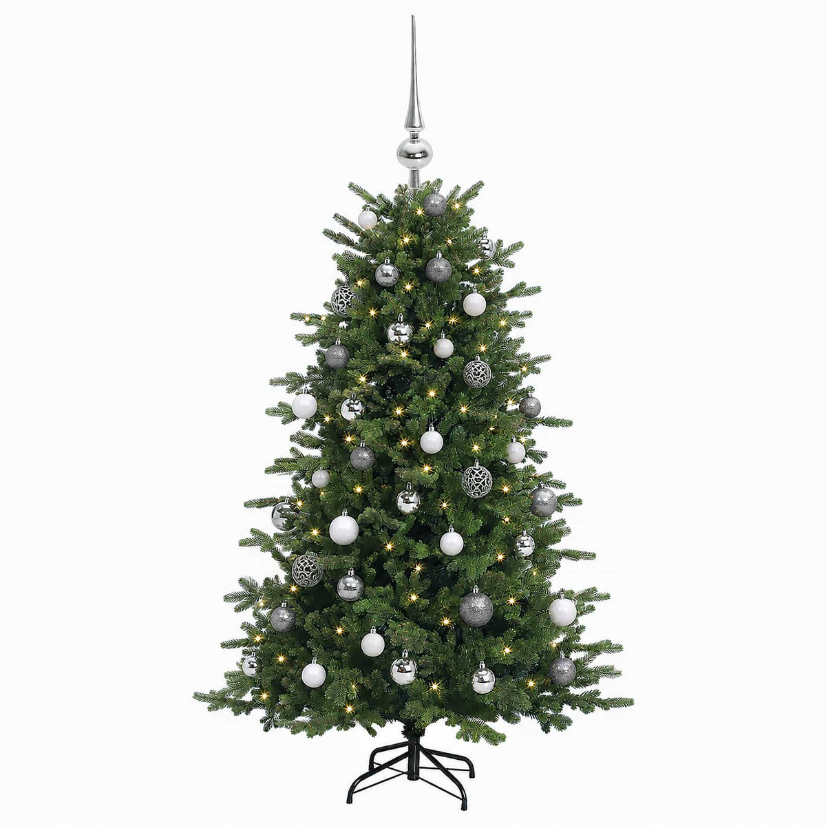 vidaXL Artificial Christmas Tree with Bauble 150 cm 150 LEDs