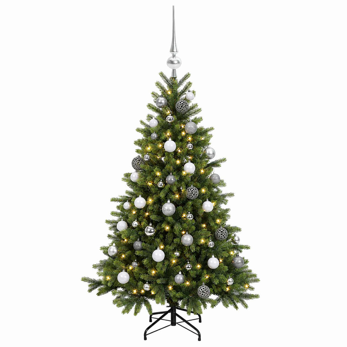 vidaXL Artificial Christmas Tree with Bauble 150 cm 150 LEDs