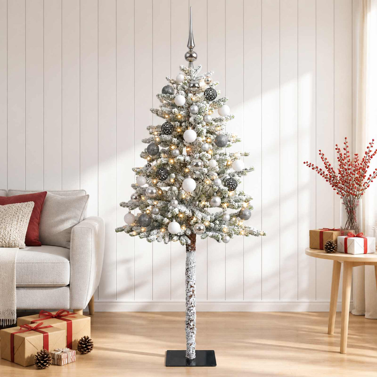 vidaXL Artificial Christmas Tree with Bauble 150 cm 150 LEDs