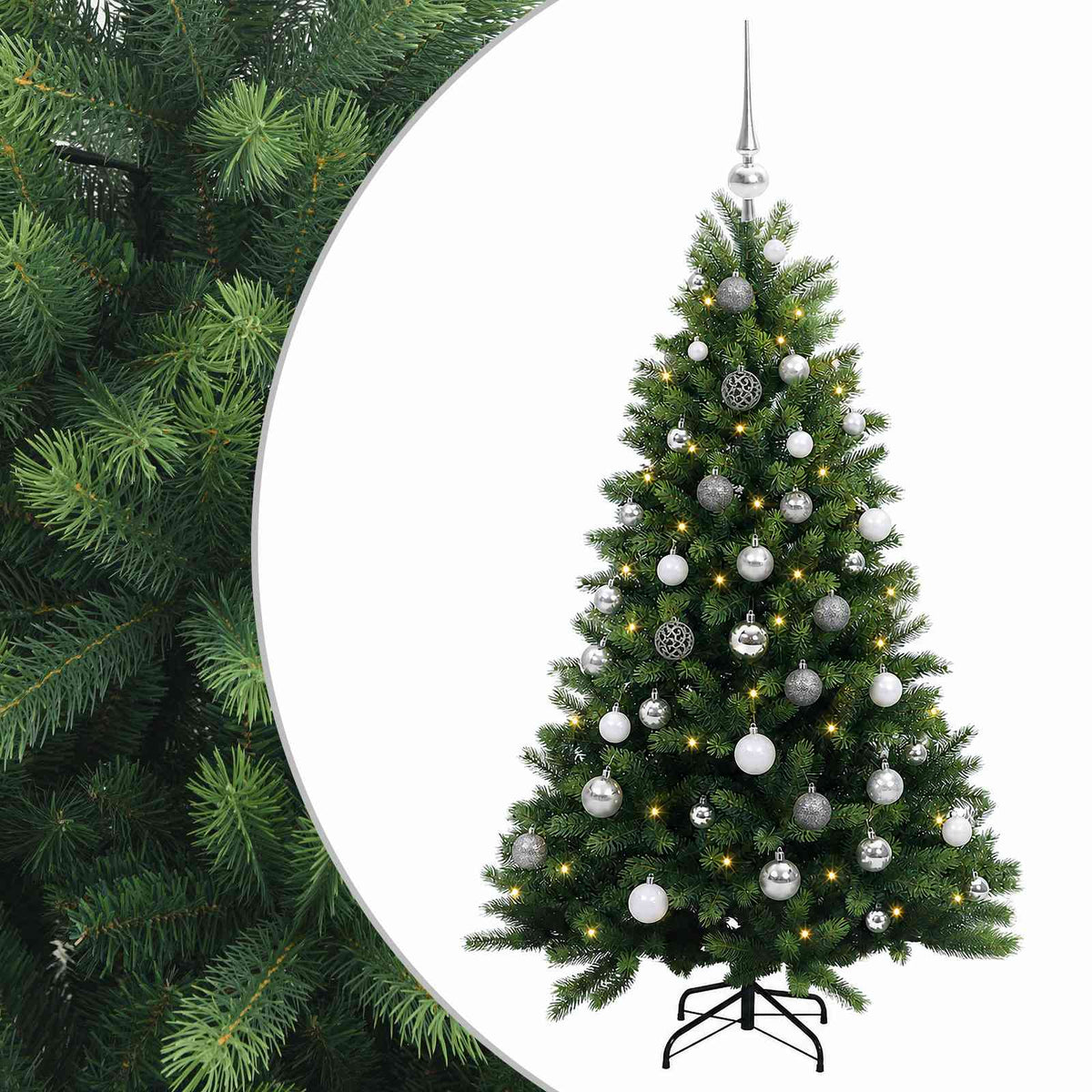 vidaXL Artificial Christmas Tree with Bauble 120 cm 150 LEDs