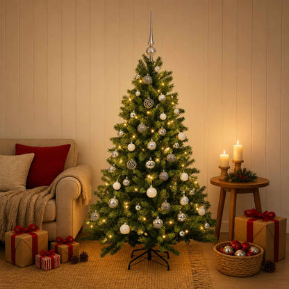 vidaXL Artificial Christmas Tree with Bauble 120 cm 150 LEDs