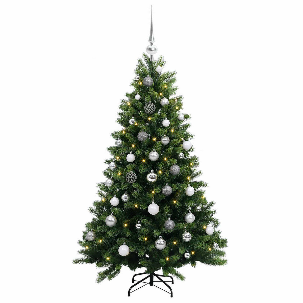 vidaXL Artificial Christmas Tree with Bauble 150 cm 150 LEDs